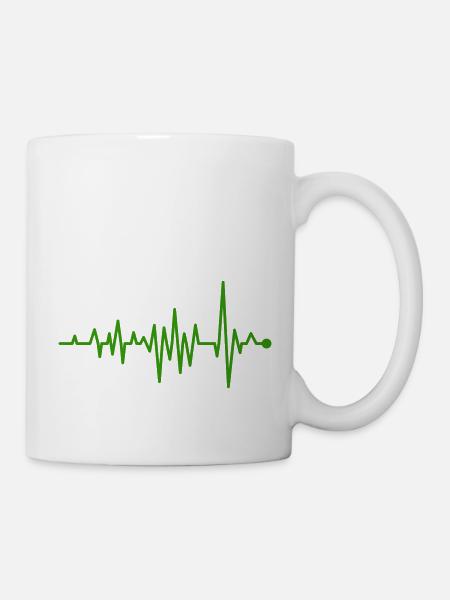 Kurve Herzschlag Rhythmus Oszillograph Puls EKG - Tasse - Weiß