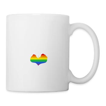 Rainbow Heart LGBT LGBTQ Flag Gay Pride - Mug - white - Right