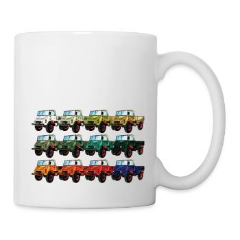 Farbpalette Unimog - Oldtimer - Regenbogen anders - Tasse - Weiß - Rechts