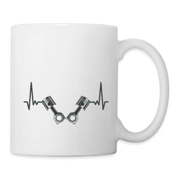 Piston cardio-battement V moteur cadeau mécanicien - Mug blanc - blanc - Droite