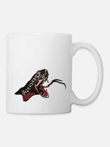 serpent vipere tattoo langue - Mug blanc - blanc