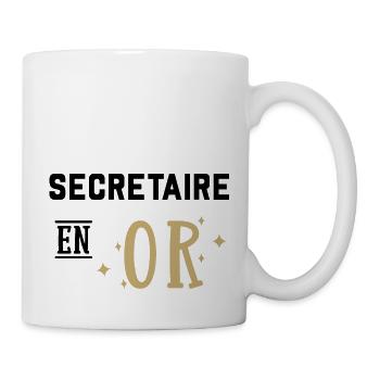 Secrétaire en or. Cadeau secretaire. - Mug blanc - blanc - Droite