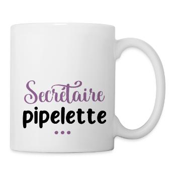 Secrétaire pipelette. Cadeau secretaire. - Mug blanc - blanc - Droite
