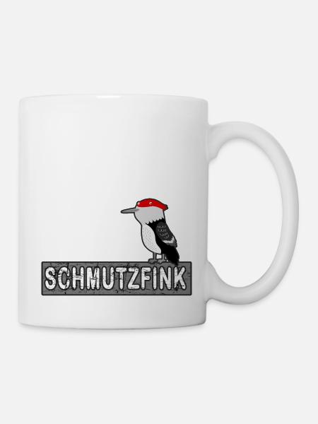 schmutzfink dreckspatz kleiner niedlicher vogel - Tasse - Weiß