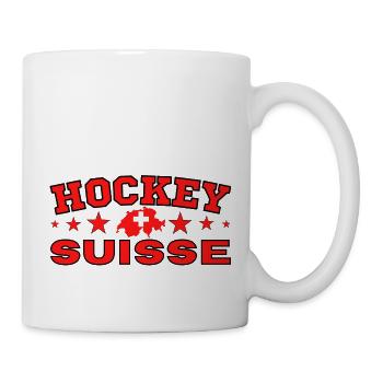 Eishockey Schweiz originelle Geschenkidee - Tasse - Weiß - Rechts