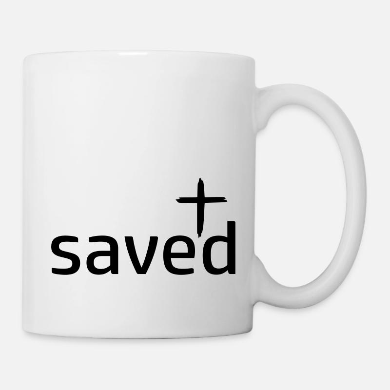 saved gerettet by csDesign - Tasse - Weiß