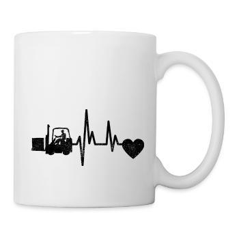 Lagerlogistik Herzschlag Logistik Lagerarbeiter - Tasse - Weiß - Rechts