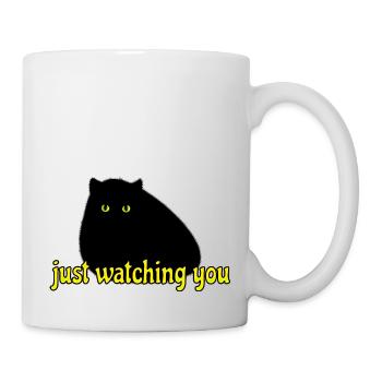 black cat is watching you - Tasse - Weiß - Rechts