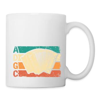Retro Steirische Harmonika ADGC, Quetschn - Tasse - Weiß - Rechts