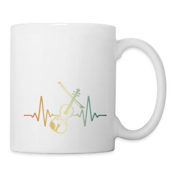 Violin Heartbeat Retro Violin Violinist - Mug - white - Right