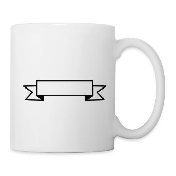 Weißer Ribbon Banner - Tasse - Weiß - Rechts