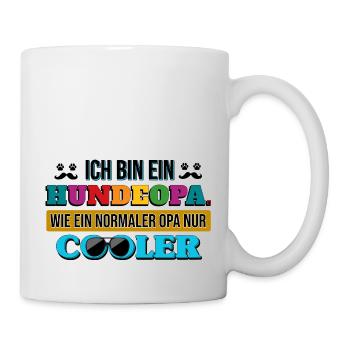 hund opa hunderasse großvater haustier enkelin - Tasse - Weiß - Rechts