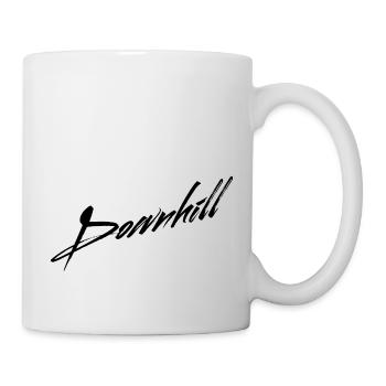 Downhill Text Mountainbiker Bike Rider - Mug - white - Right