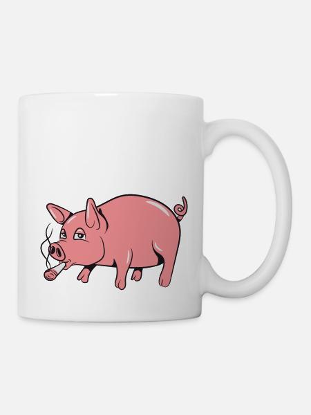 Schwein Ferkel Tier - Tasse - Weiß