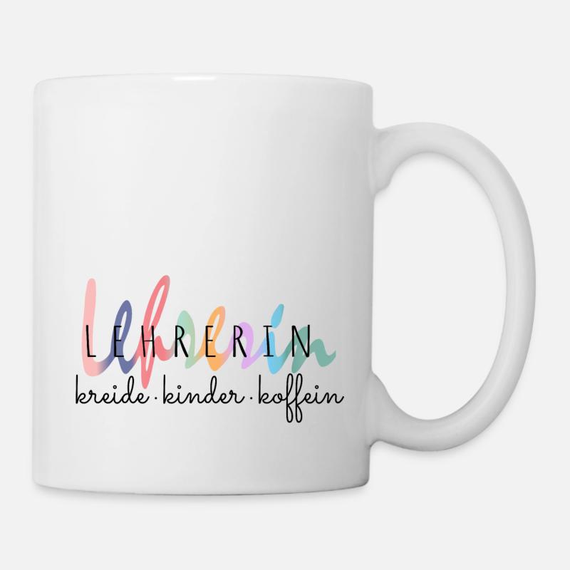 Lustiges Lehrerin Kreide Kinder Koffein Geschenk - Tasse - Weiß