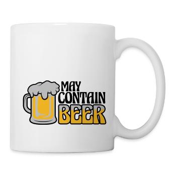 May Contain Beer Spruch - Tasse - Weiß - Rechts