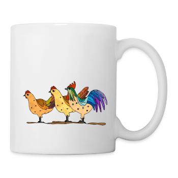 Hens and rooster - Mug - white - Right