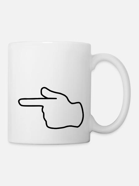 Emoji show left sketch black - Mug - white