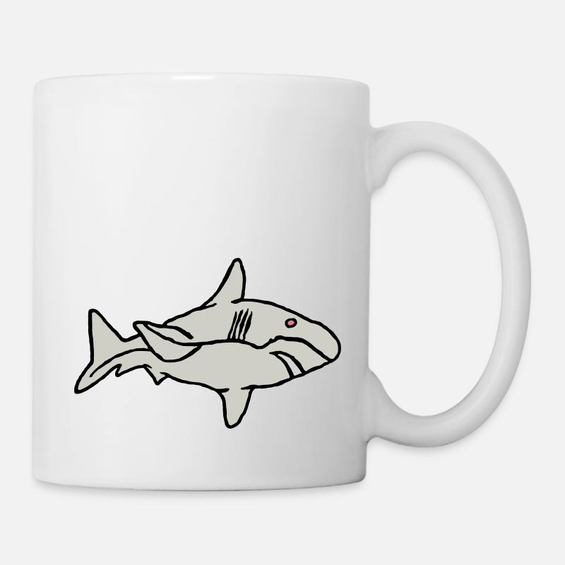 Fisch Hai Raubfisch Räuber Wasser Graffiti Ozean - Tasse - Weiß