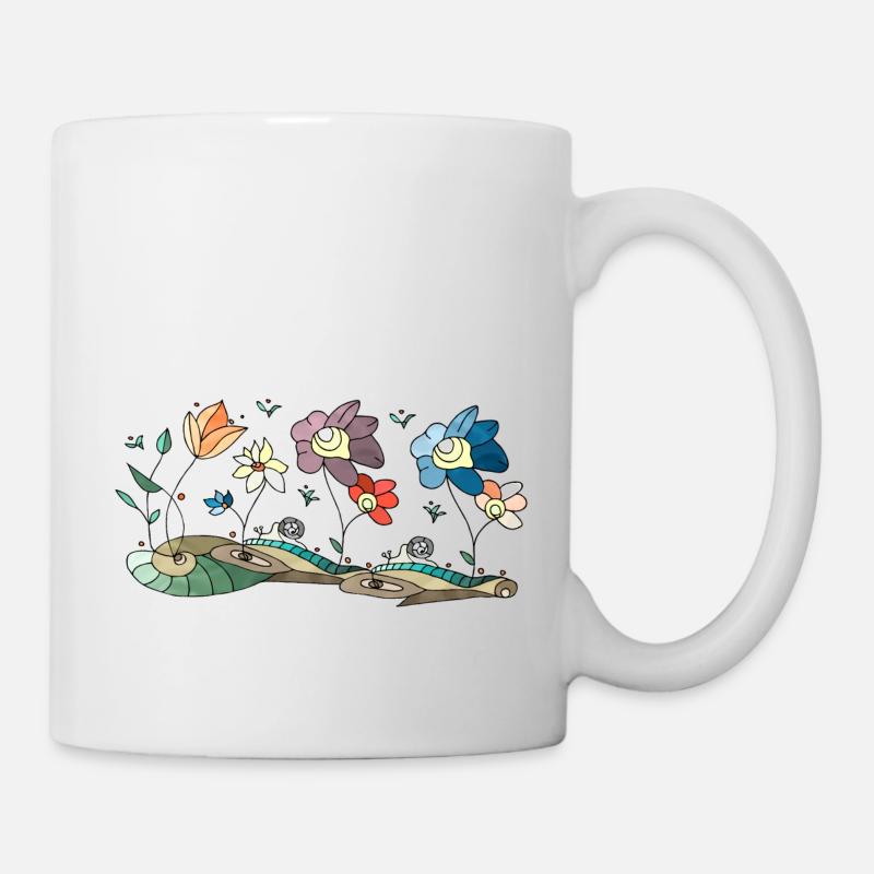 Blumen - Tasse - Weiß