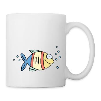 Fisch Buntbarsch Wasser Meer Graffiti Zeichnung - Tasse - Weiß - Rechts