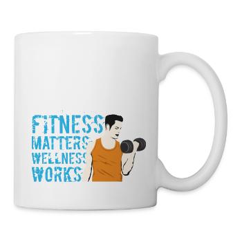 fitness matters wellness works - Mug - white - Right