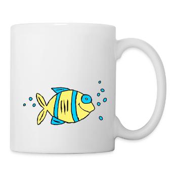 Poisson Cichlide Eau Mer Graffiti Dessin - Mug blanc - blanc - Droite