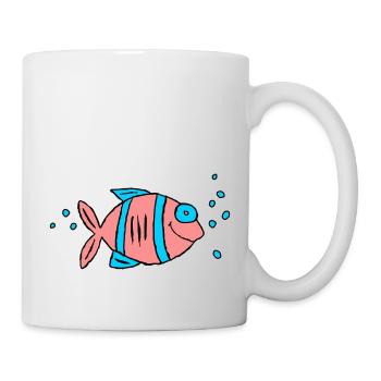 Poisson Cichlide Eau Mer Graffiti Dessin - Mug blanc - blanc - Droite