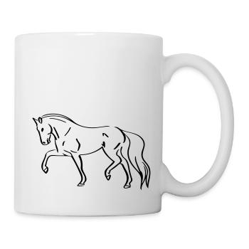 Horse Line Art - Minimalist - Mug - white - Right