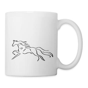 Horse Line Art - Minimalist - Mug - white - Right