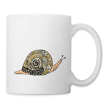Schnecke - Tasse - Weiß - Rechts