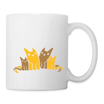 Papa Mama Katzen Familie - Tasse - Weiß - Rechts