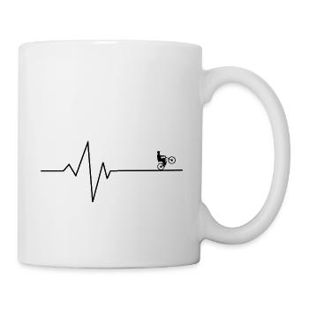 MTB Lifestyle - heartbeat wheelie - Tasse - Weiß - Rechts