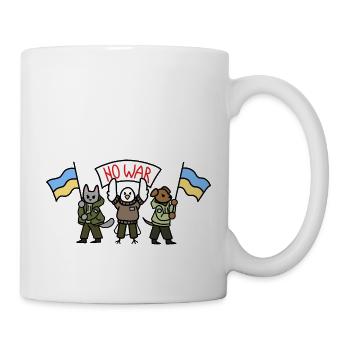 Pas de guerre. Chat, chien et oiseau. - Mug blanc - blanc - Droite