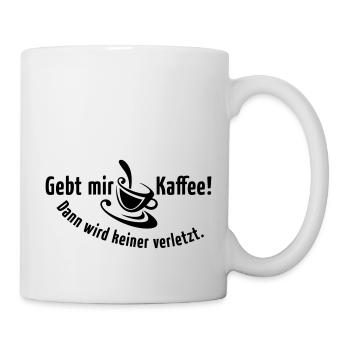 Kaffee Koffein Frühstück früher Vogel Morgen Latte - Tasse - Weiß - Rechts