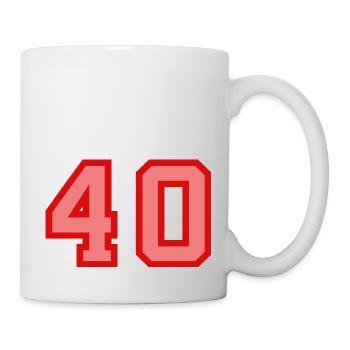 Cool Retro Retrostyle Numéro de maillot numéro de dos - Mug blanc - blanc - Droite
