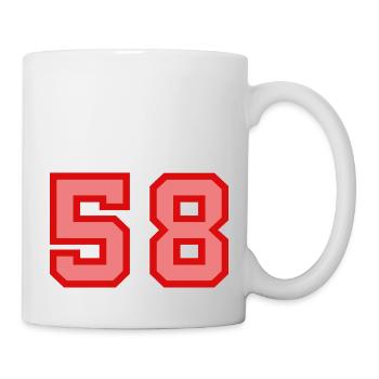 Cool Retro Retrostyle Numéro de maillot numéro de dos - Mug blanc - blanc - Droite