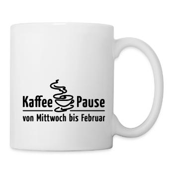 Kaffeepause Mittwoch bis Februar Büro-Humor Satire - Tasse - Weiß - Rechts