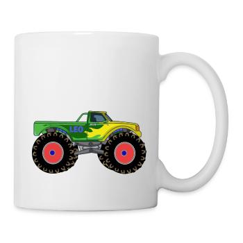Monster truck for boys Leo Leonard Leopold Leon - Mug - white - Right