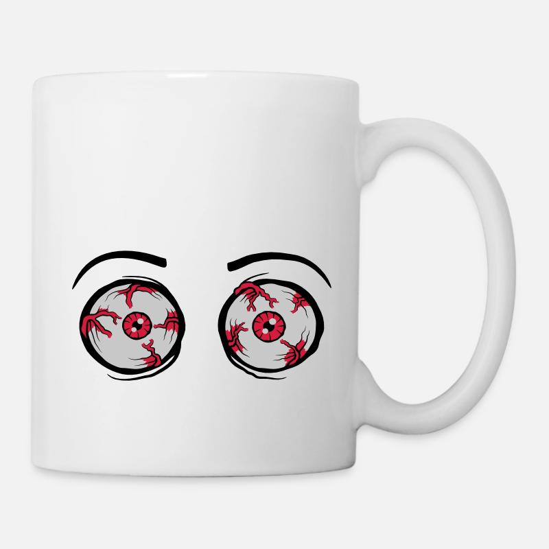 2 verrückte gruselige Augen - Tasse - Weiß