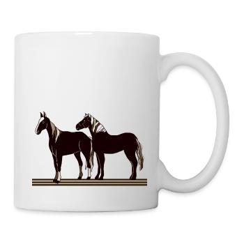 Pferde - Tasse - Weiß - Rechts