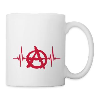 Heartbeat anarchy symbol logo - Mug - white - Right