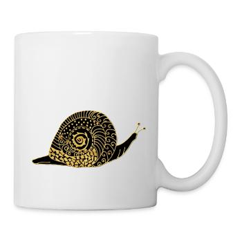 Schnecke - Tasse - Weiß - Rechts