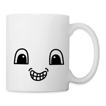 Cute face showing teeth - Mug - white - Right