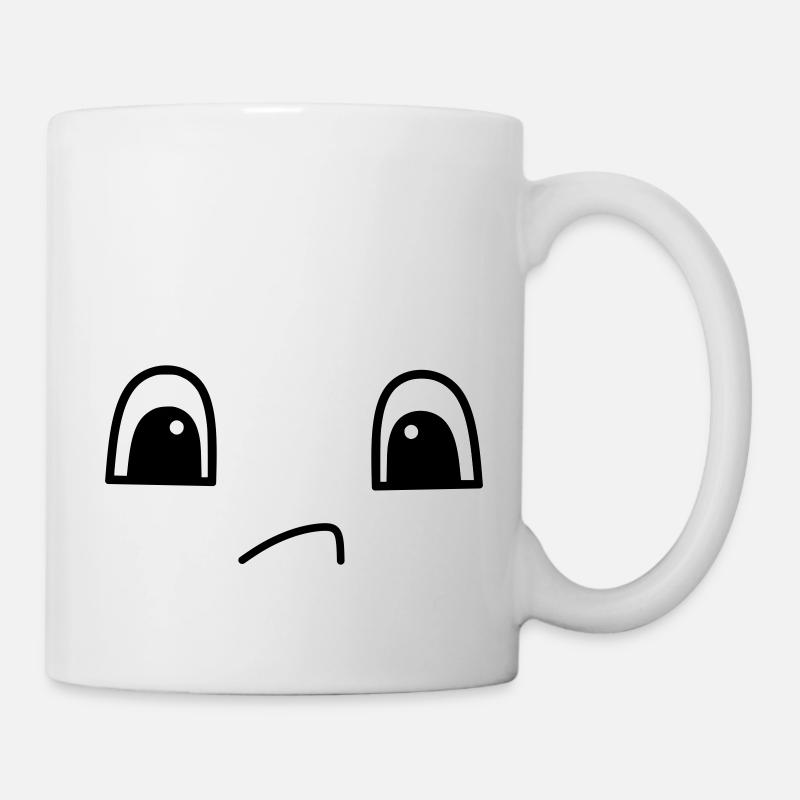 Mignon visage triste - Mug blanc - blanc