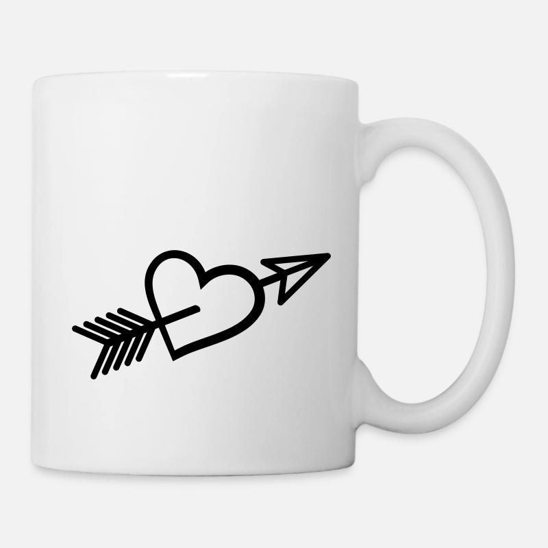 Verliebt Pfeil durch Herz - Tasse - Weiß