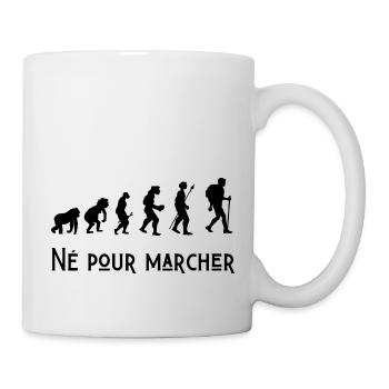 né pour marcher évolution - Mug blanc - blanc - Droite