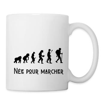 né pour marcher évolution - Mug blanc - blanc - Droite