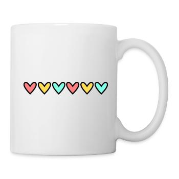 HERZ. HERZ. VALENTINSTAG. LIEBE. LIEBE. HERZ - Tasse - Weiß - Rechts