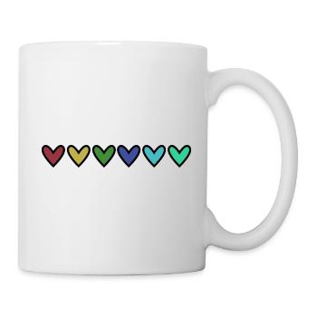 HERZ. HERZ. VALENTINSTAG. LIEBE. LIEBE. HERZ - Tasse - Weiß - Rechts